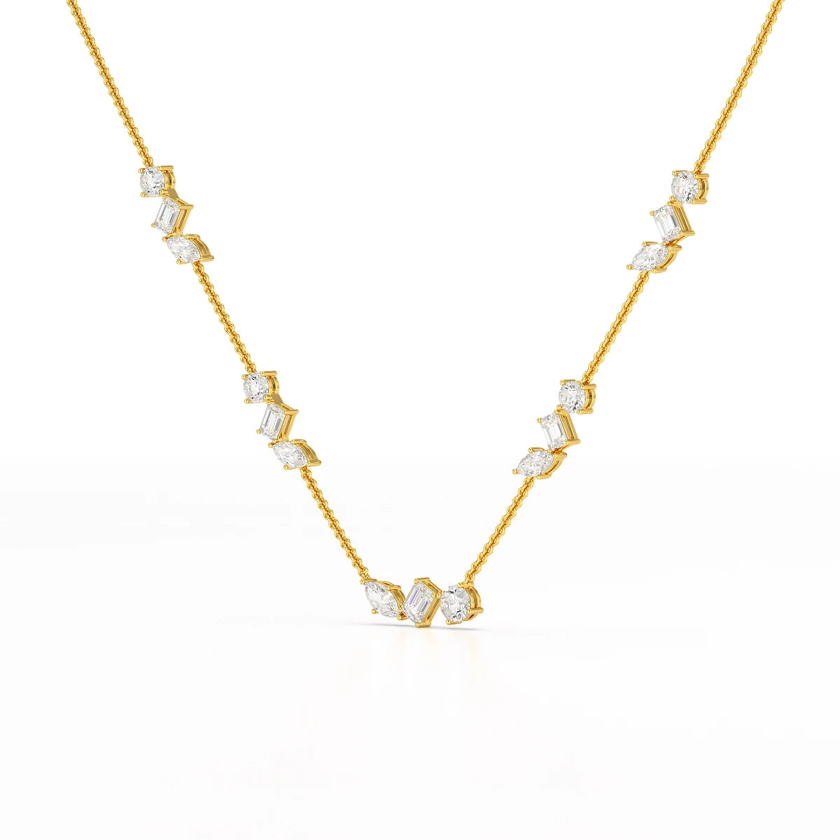 11 CT Lab Diamond Round Cut Chain Pendant