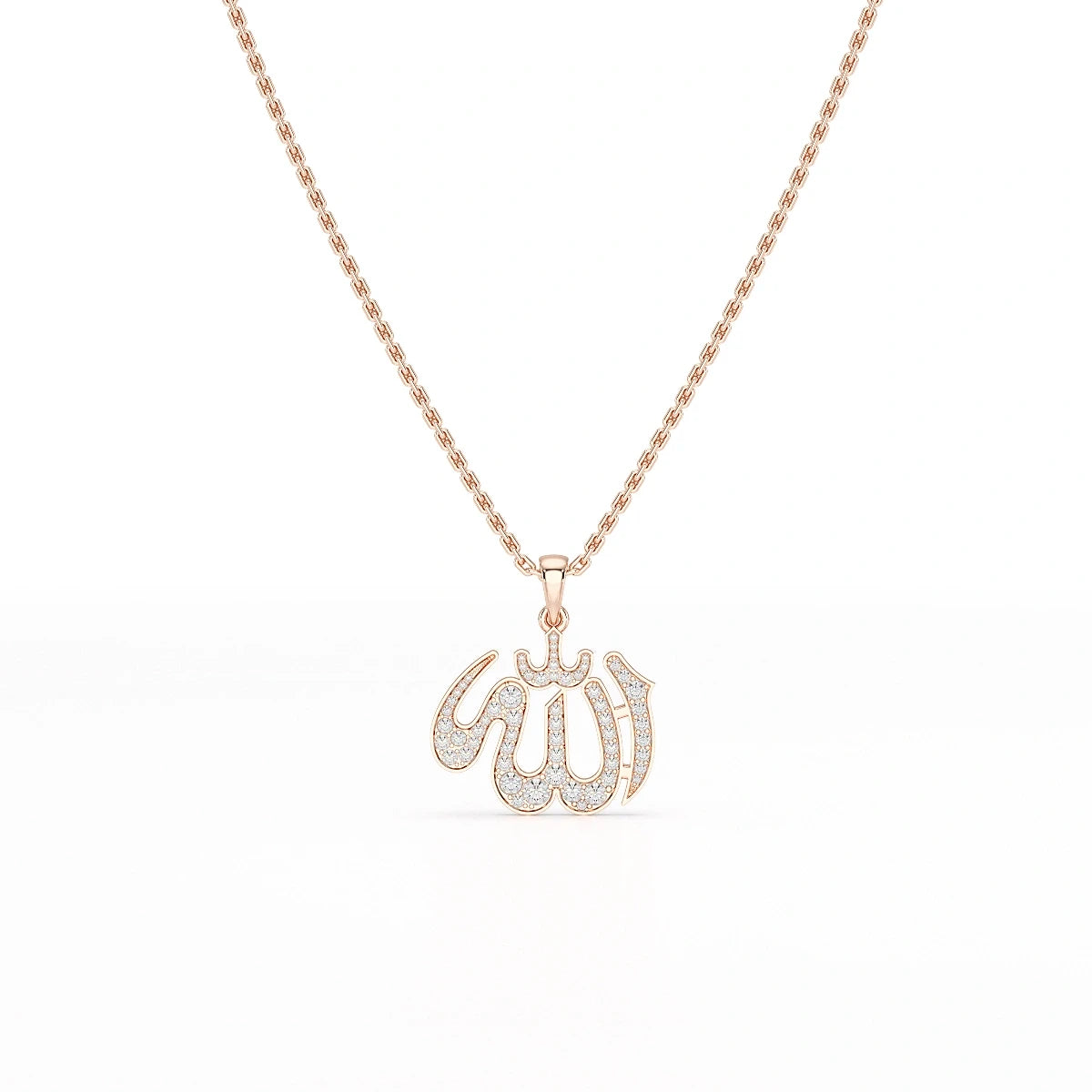 1.1 CT Lab Diamond Allah Named Chain Pendant