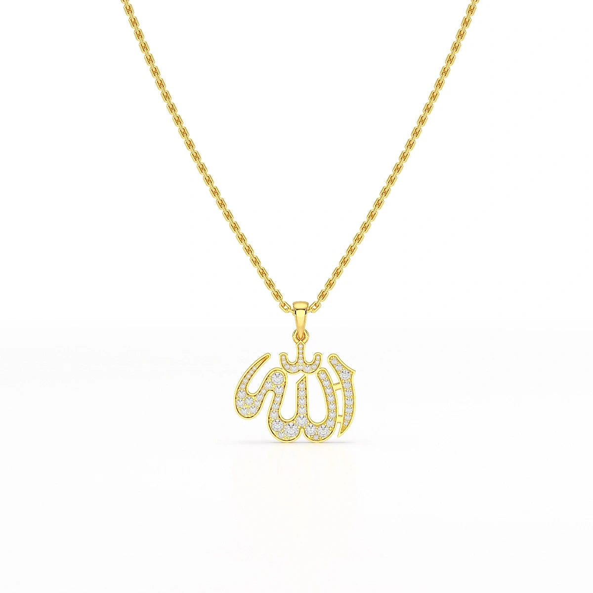1.1 CT Lab Diamond Allah Named Chain Pendant