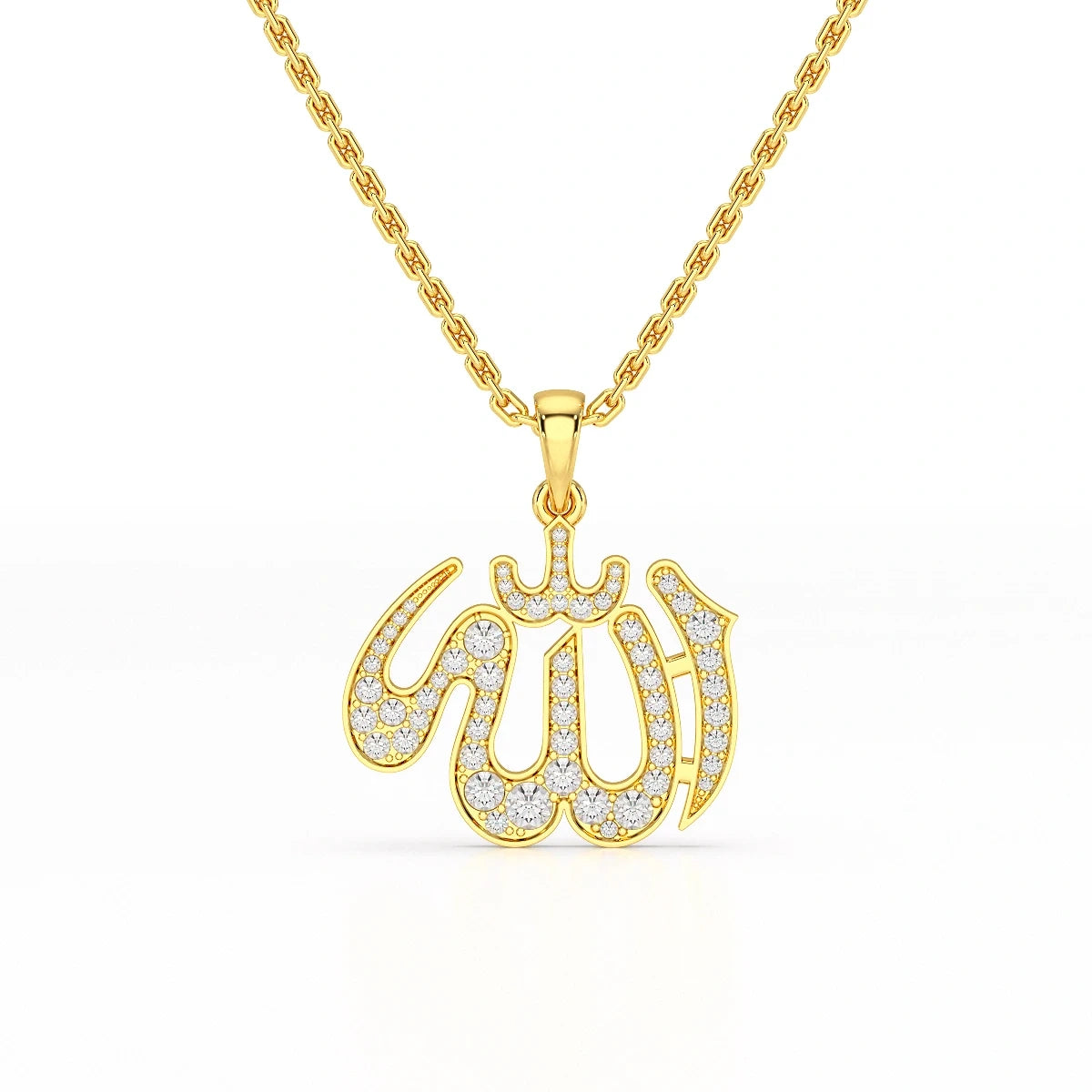 1.1 CT Lab Diamond Allah Named Chain Pendant