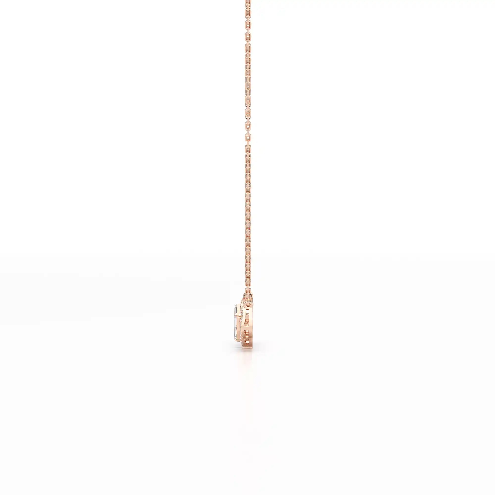 0.45 CT Baguette & Round Cut Diamond Chain Pendant