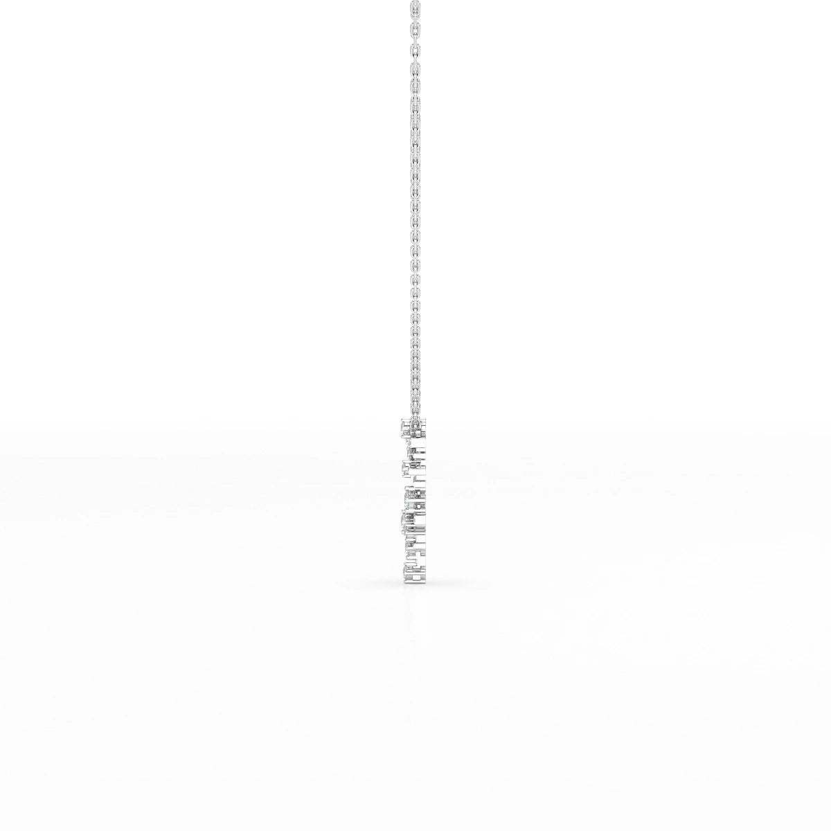 0.35 CT Lines Lab Diamond Chain Pendant with Round Cut Diamonds