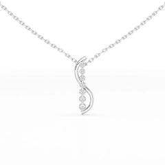 0.15 CT Round Cut Lab Diamond Swirl Chain Pendant