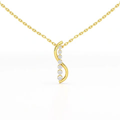 0.15 CT Round Cut Lab Diamond Swirl Chain Pendant