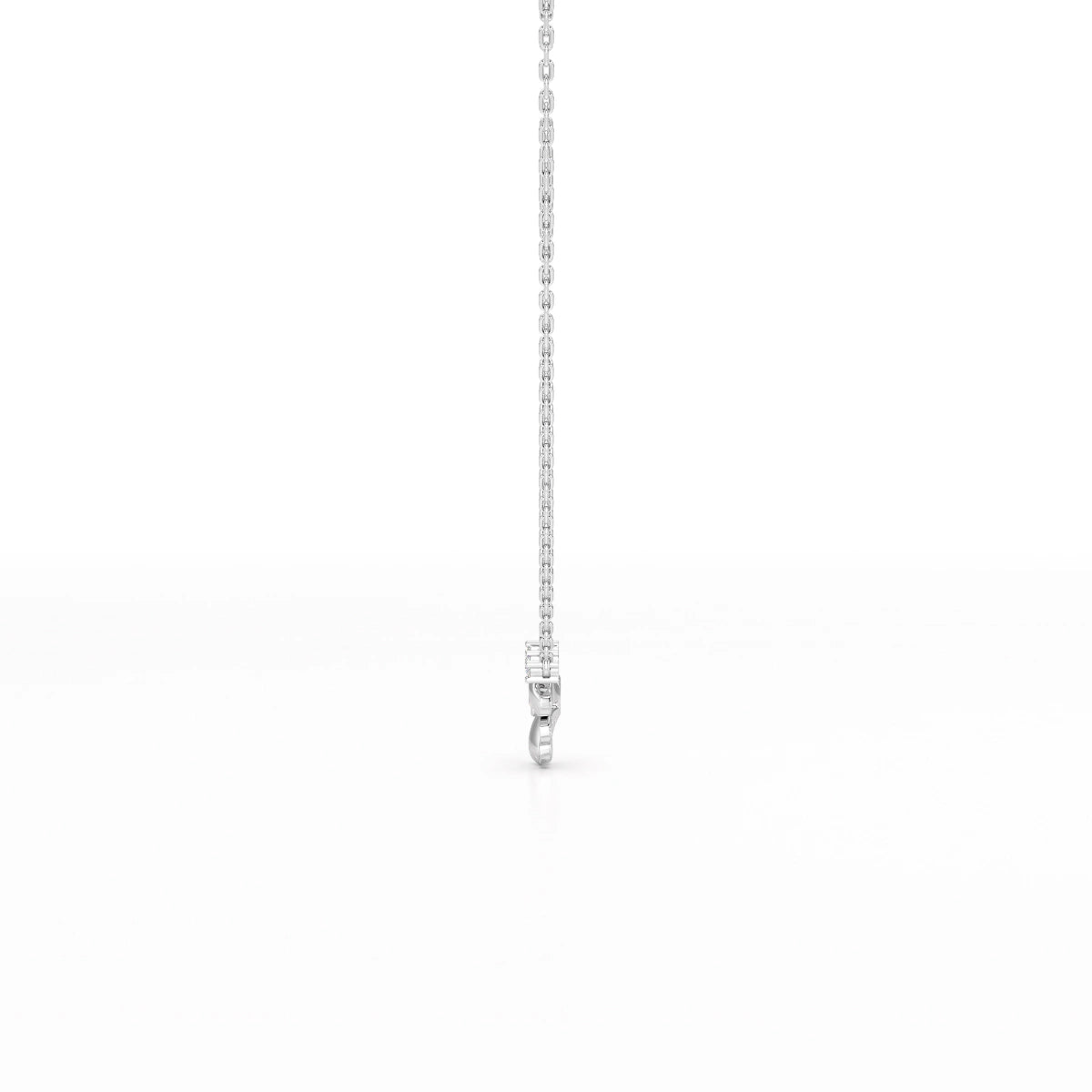 0.20 CT Flower Shape Lab Diamond Chain Pendant with Round Diamonds