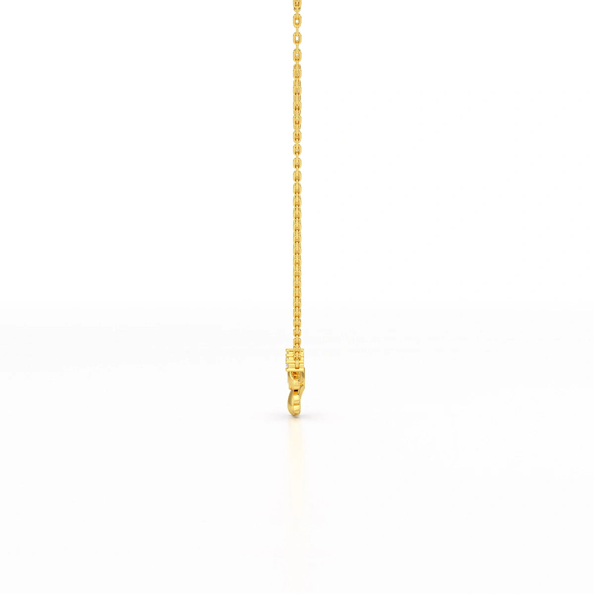 0.20 CT Flower Shape Lab Diamond Chain Pendant with Round Diamonds