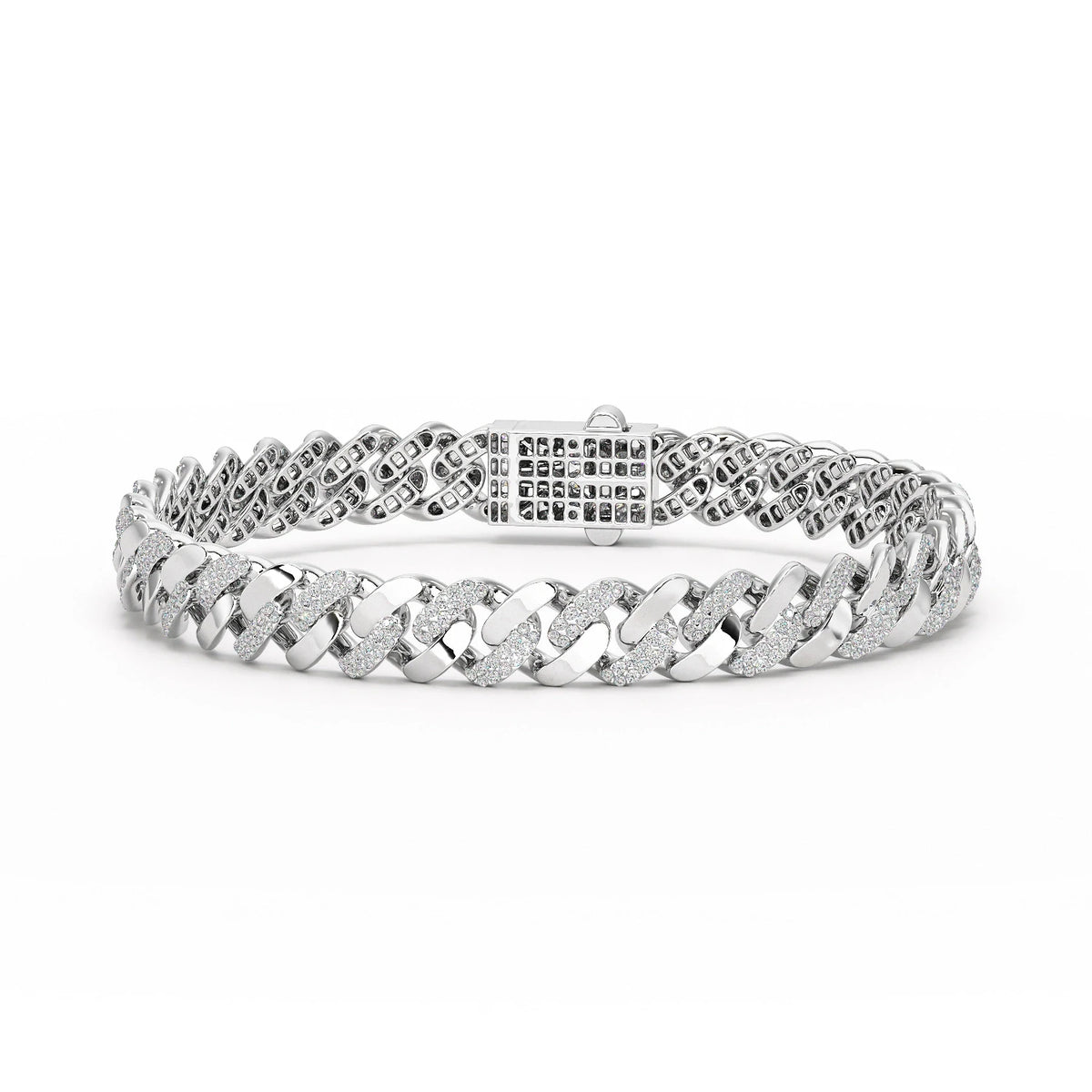 2.62 CT Round Cut Men's Cuban Bracelet