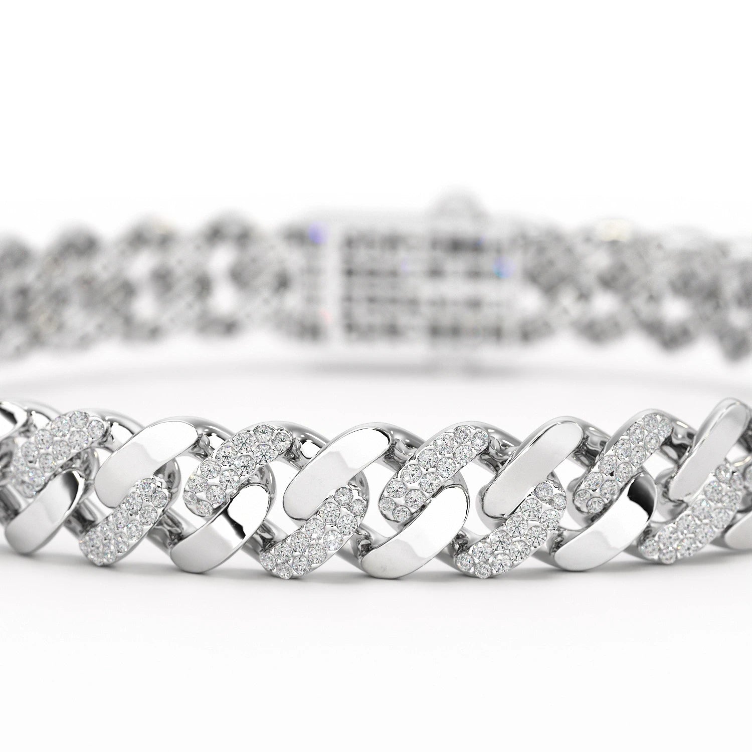 2.62 CT Round Cut Men's Cuban Bracelet