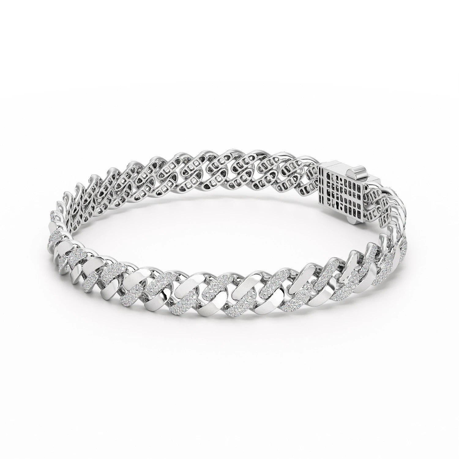 2.62 CT Round Cut Men's Cuban Bracelet