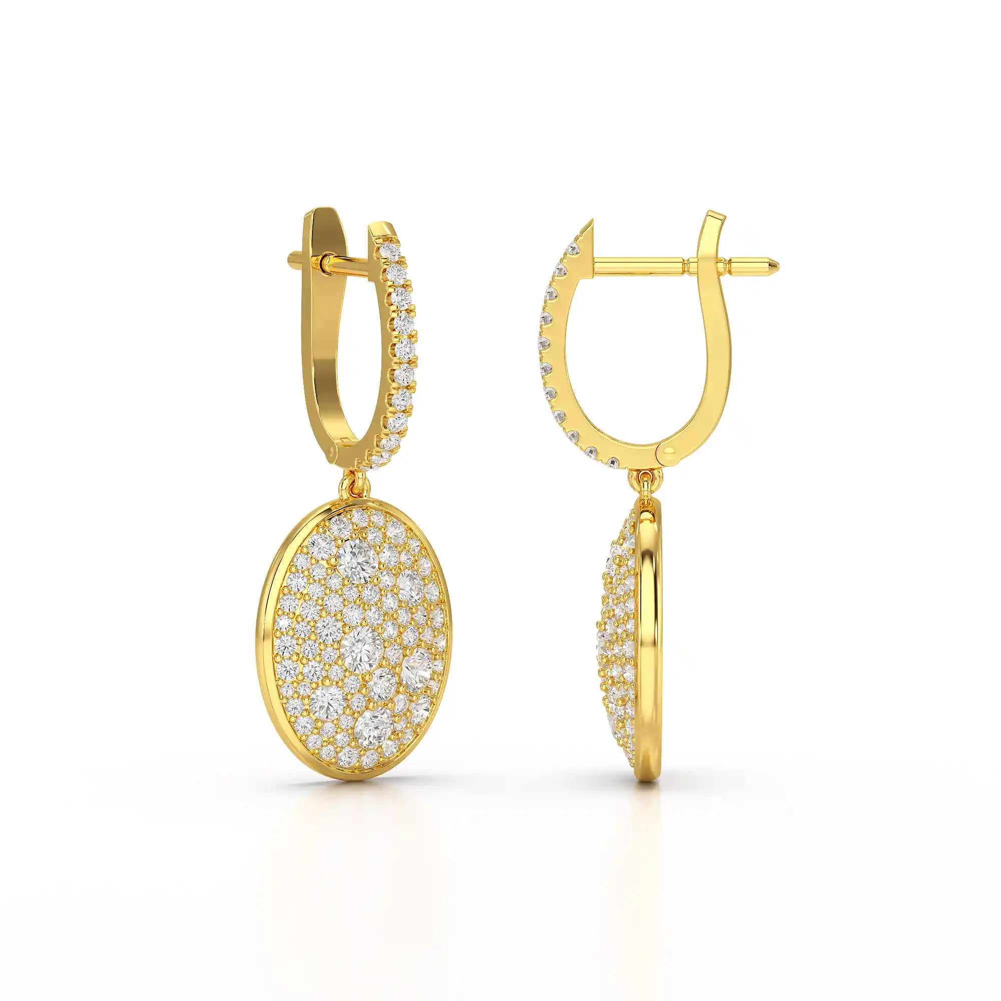 1.70 CT Round Cut Diamond Hoop Earring