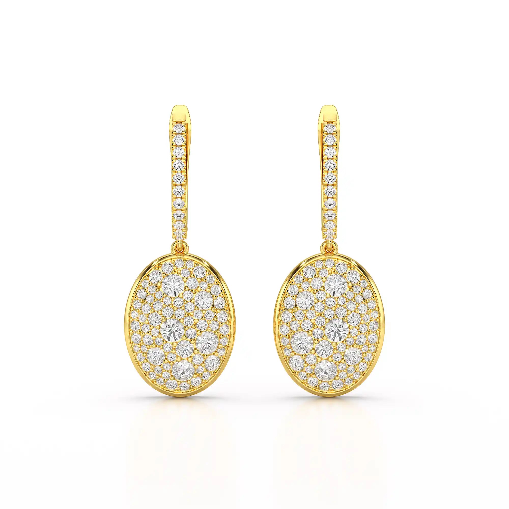 1.70 CT Round Cut Diamond Hoop Earring