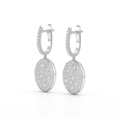 1.70 CT Round Cut Diamond Hoop Earring