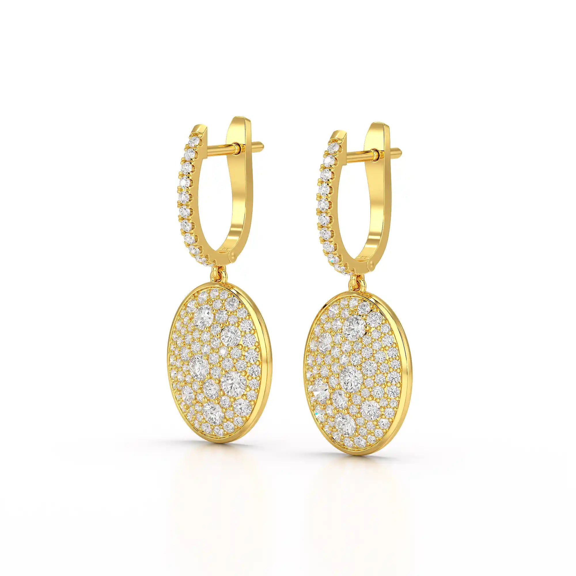 1.70 CT Round Cut Diamond Hoop Earring