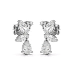 2.35 CT Pear and Marquise Cut Diamond Drop Earring Jama Jewels