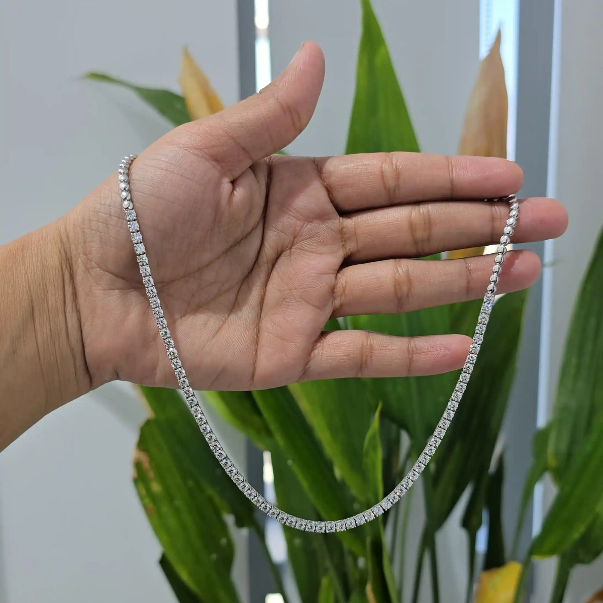 6.65 CT Round Cut Lab Diamond Tennis Necklace (Ready for Delivery)