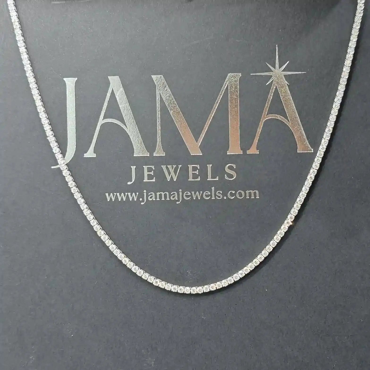 8.10 CT Round Cut Lab Diamond Tennis Necklace (Ready for Delivery) Jama Jewels