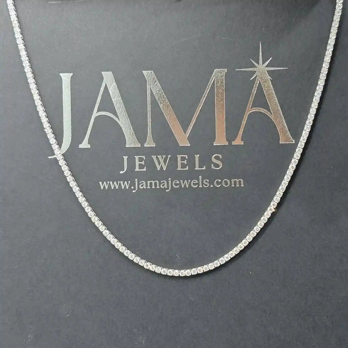 8.10 CT Round Cut Lab Diamond Tennis Necklace (Ready for Delivery) Jama Jewels