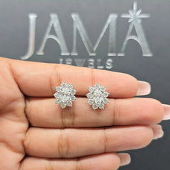 3.05 CT Flower Shaped Diamond Stud Earring (Ready for Delivery)
