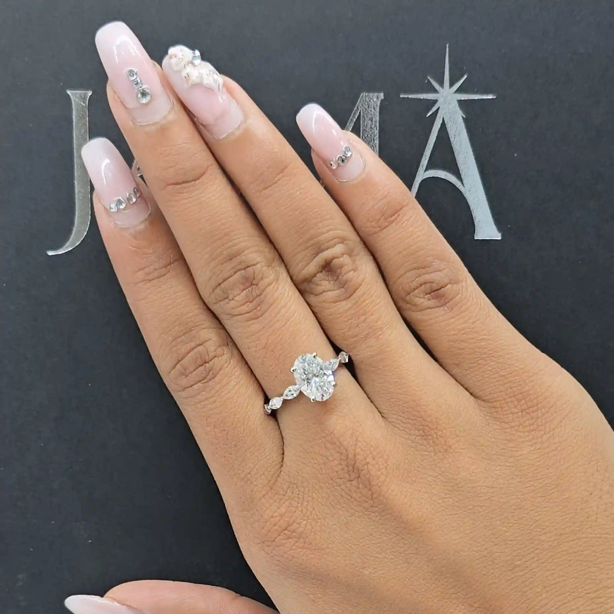 2.80 CT Oval Cut Lab Diamond Ring with Multi Shape Diamonds (Ready for Delivery)