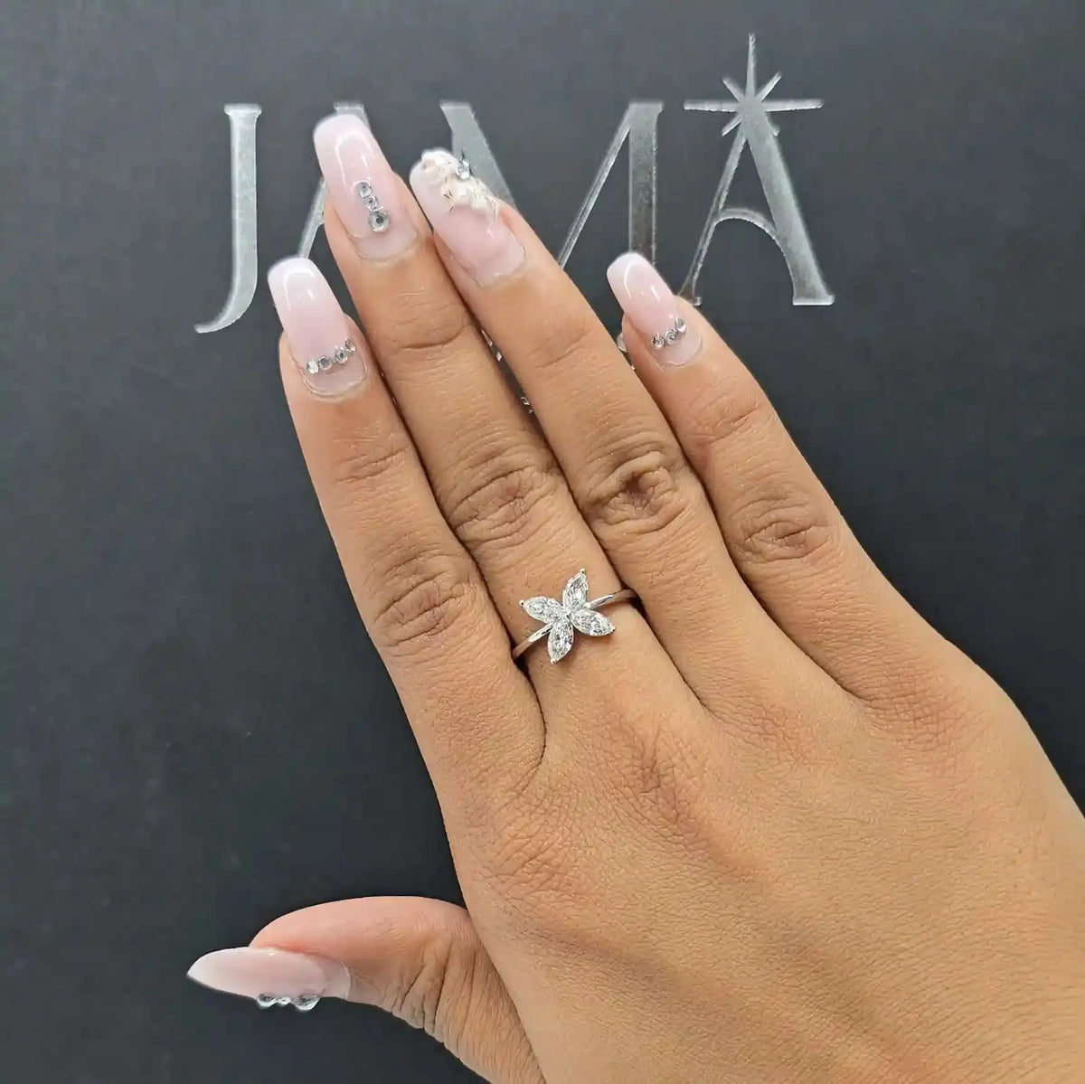 0.80 CT Four Marquise Cut Diamond Ring (Ready for Delivery) Jama Jewels