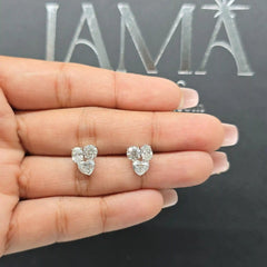 2.40 CT Three Stone Diamond Stud Earring (Ready for Delivery)