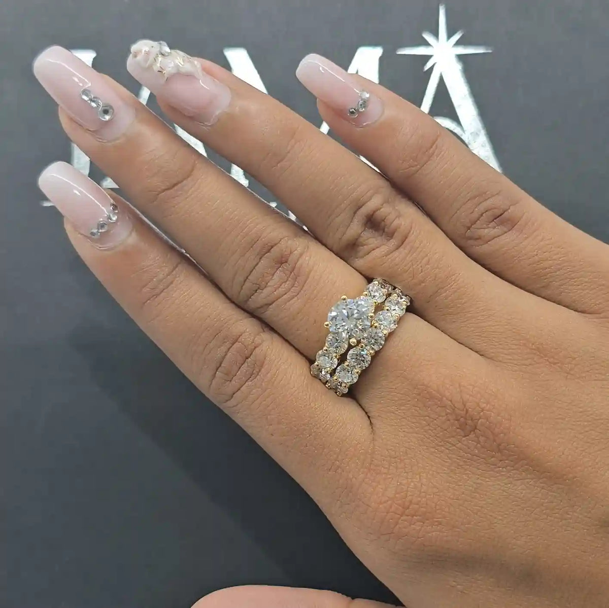 4.80 CT Round Cut Lab Diamond Stack Ring (Ready for Delivery)