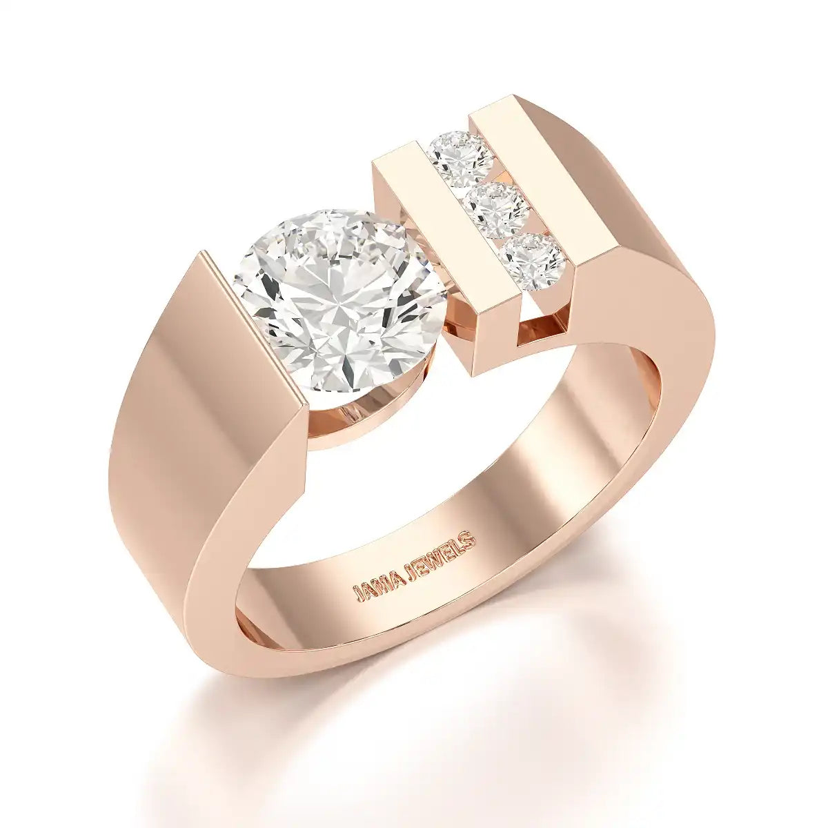 2.2 CT Round Cut Lab Diamond Men's Ring