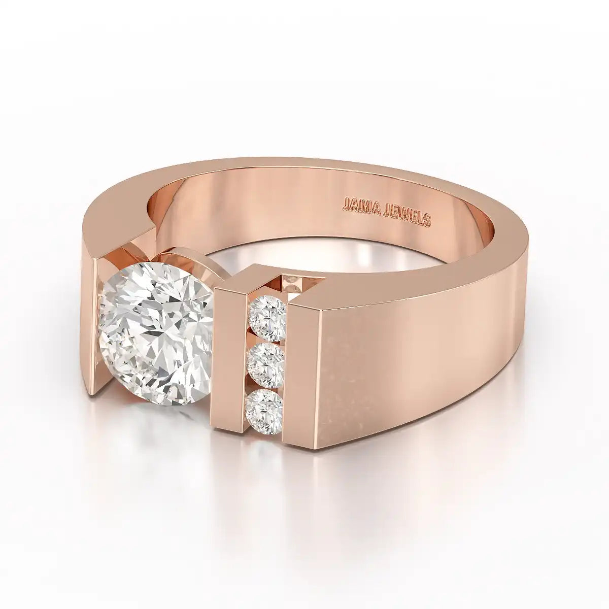 2.2 CT Round Cut Lab Diamond Men's Ring