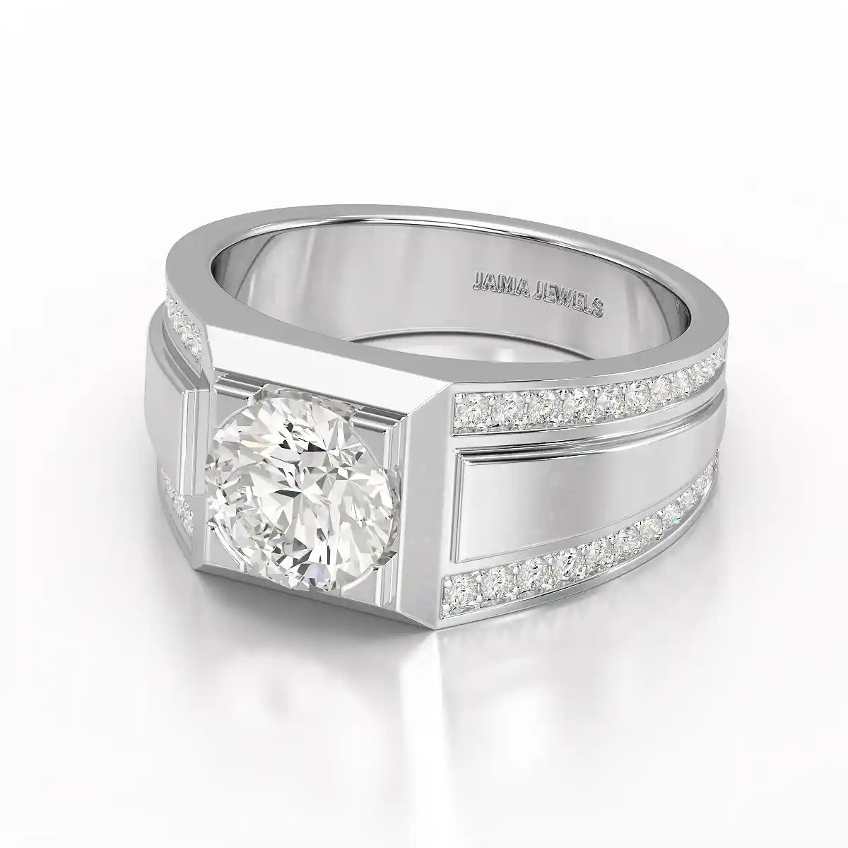 2.42 CT Round Shape Lab Diamond Men's Ring