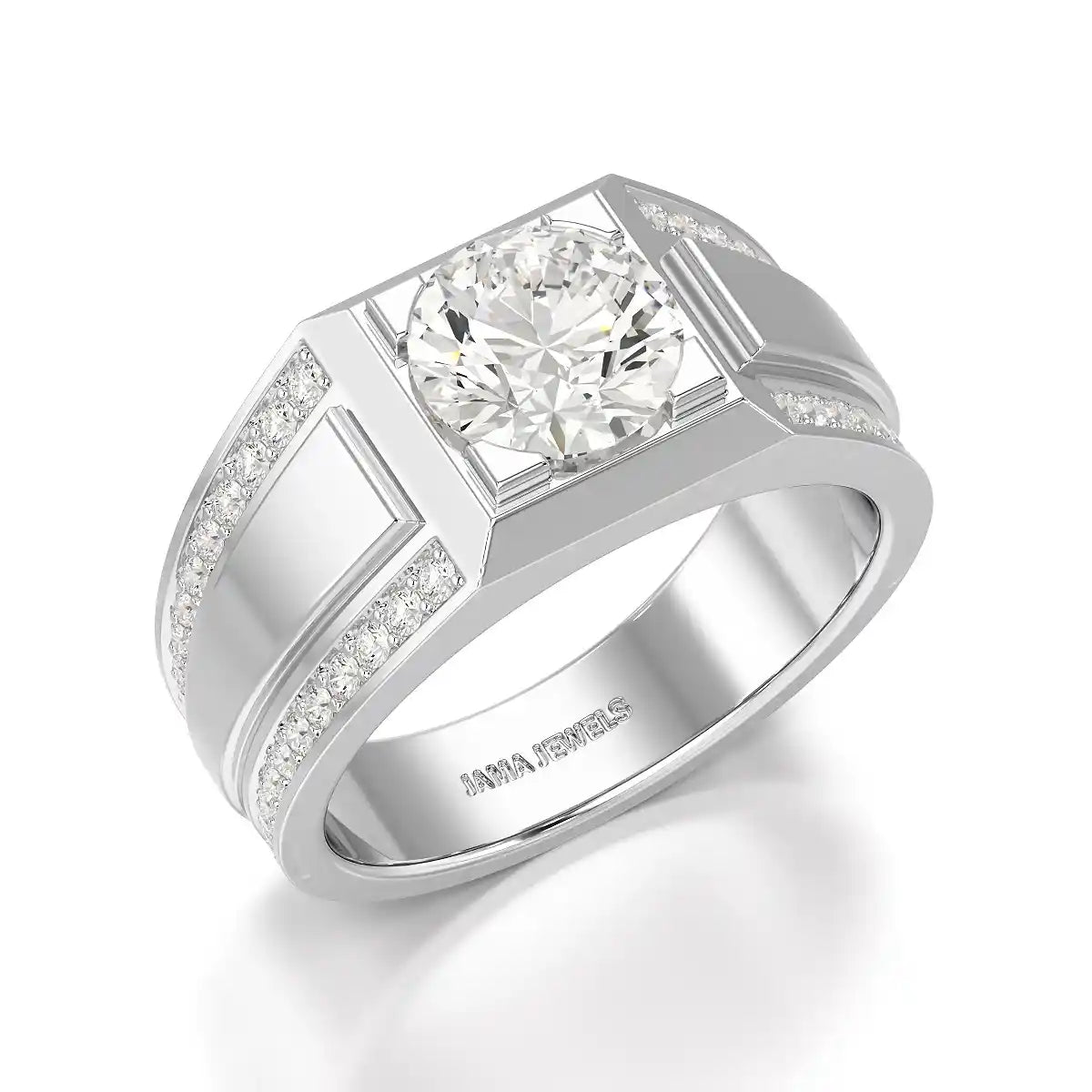 2.42 CT Round Shape Lab Diamond Men's Ring