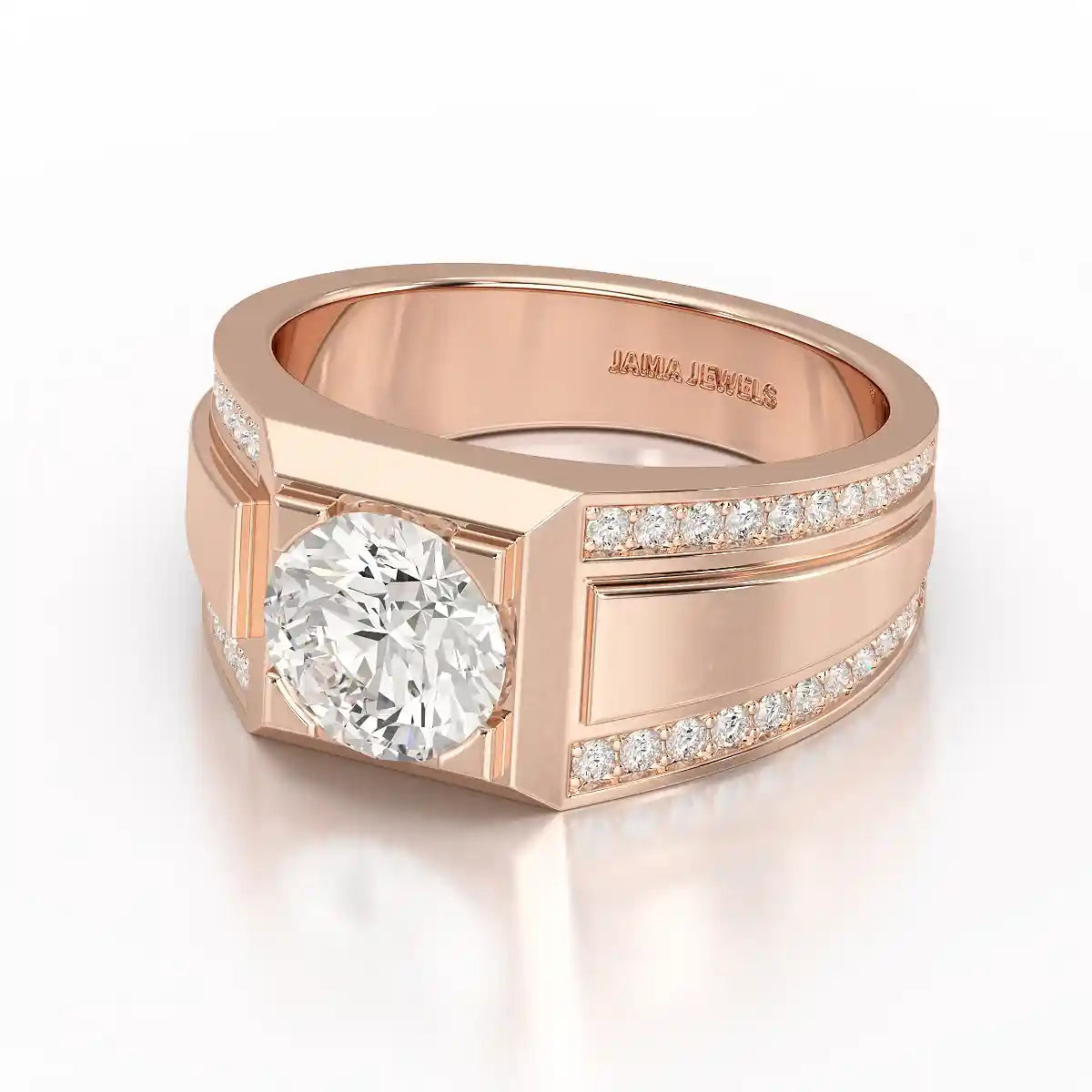 2.42 CT Round Shape Lab Diamond Men's Ring