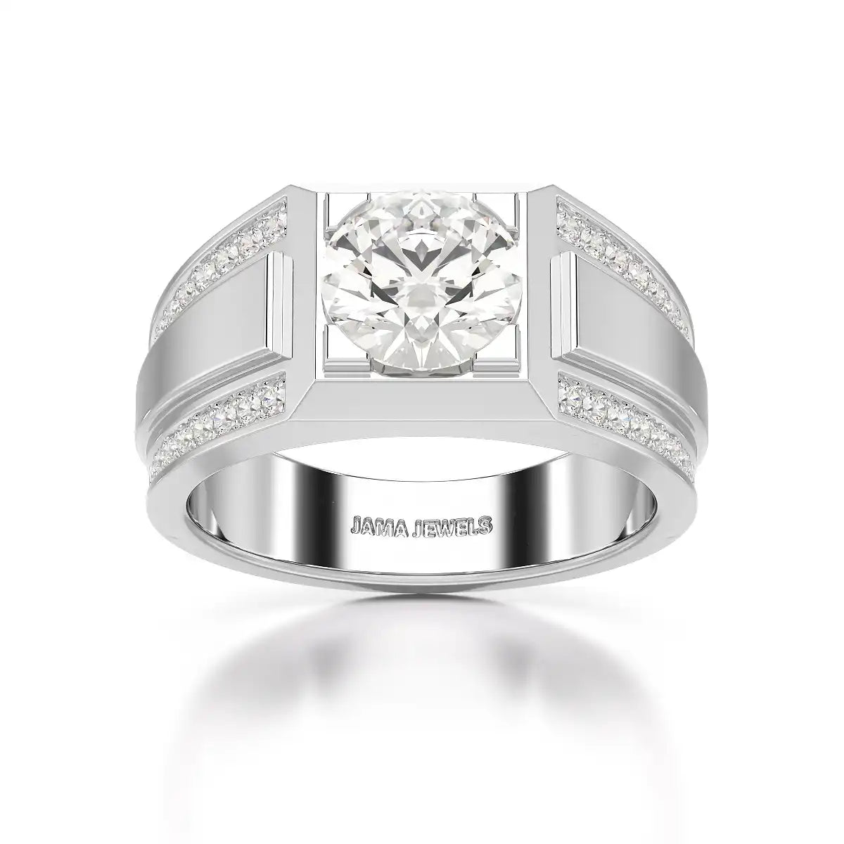2.42 CT Round Shape Lab Diamond Men's Ring