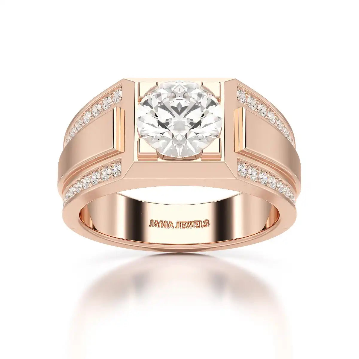 2.42 CT Round Shape Lab Diamond Men's Ring