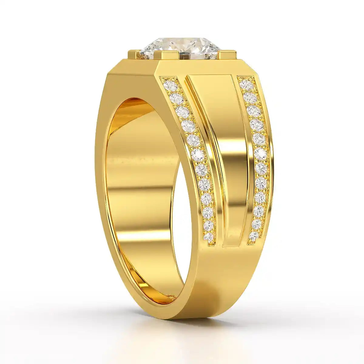 2.42 CT Round Shape Lab Diamond Men's Ring