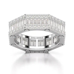 4.45 CT Baguette Cut Lab Diamond Men's Ring