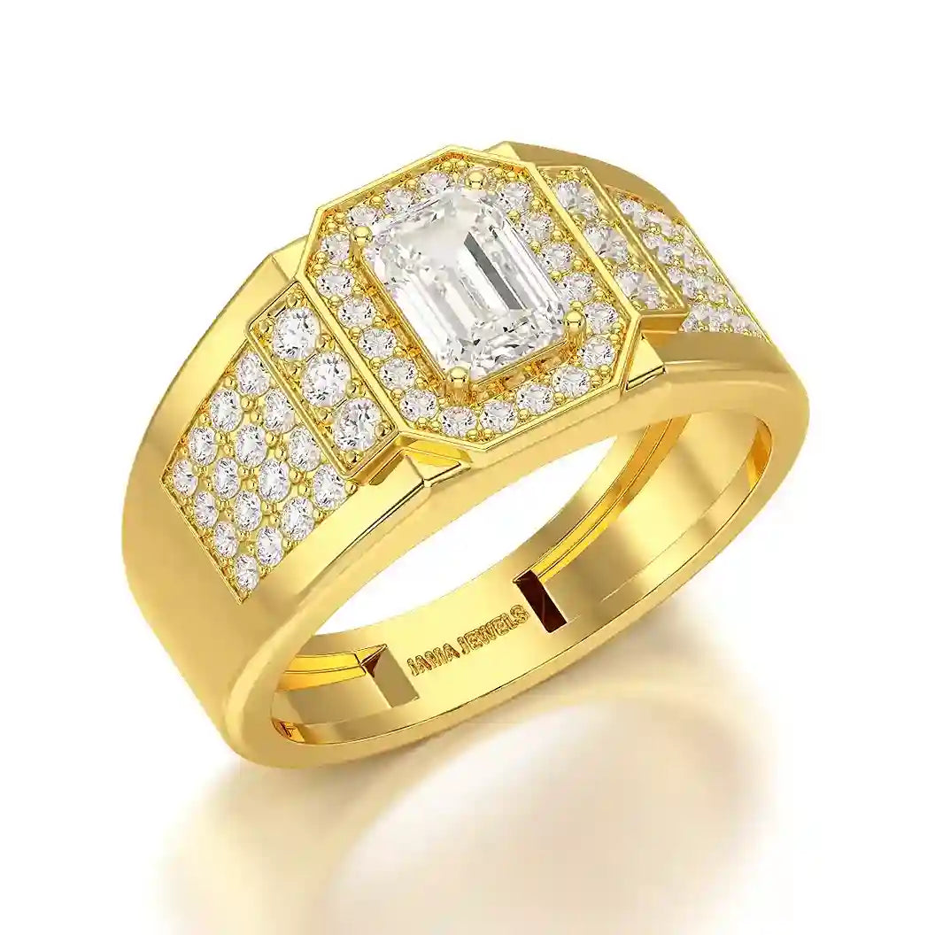 1.72 CT Round Shape Lab Diamond Men's Ring