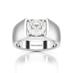 2 CT Round Cut Lab Diamond Men's Ring