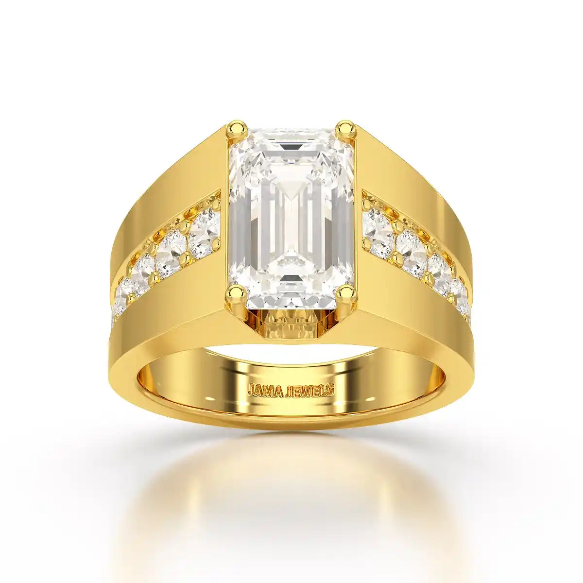 6 CT Emerald Cut Lab Diamond Men's Ring