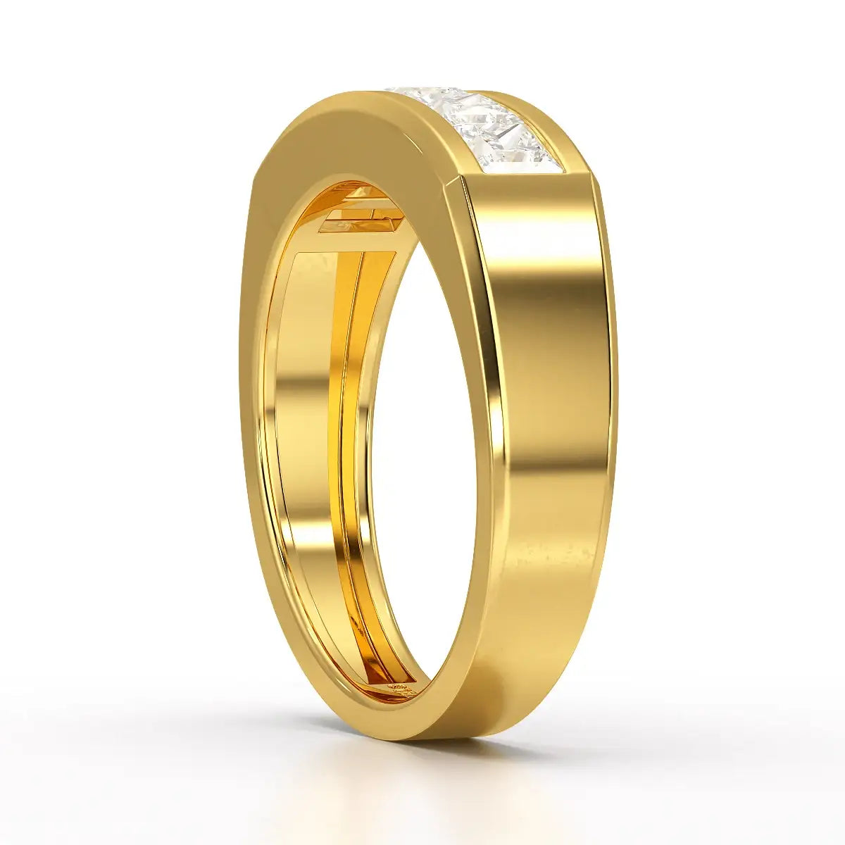 1.4 CT Princess Cut Lab Diamond Men's Ring