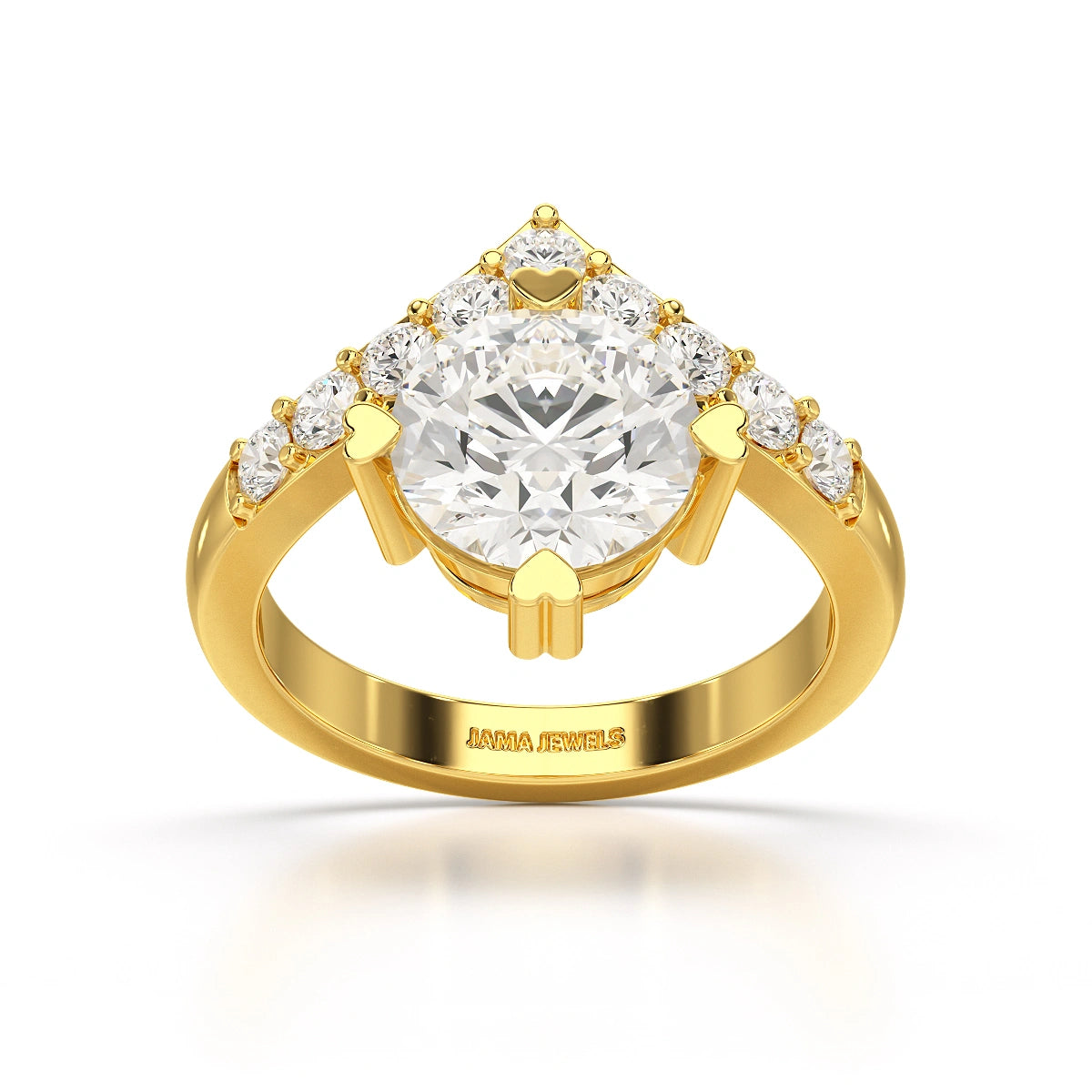 3.02 CT Round Cut Classic Lab Diamond Ring