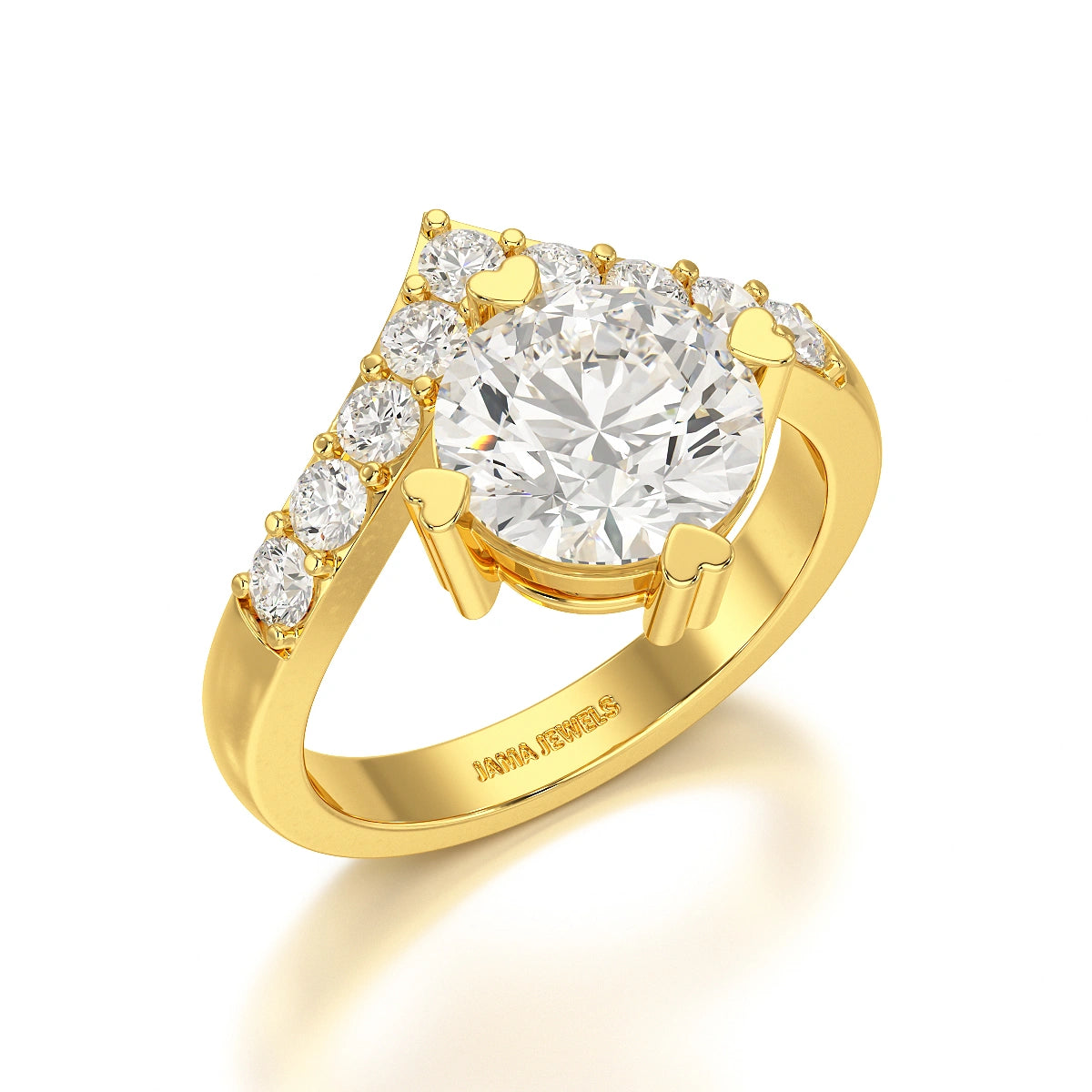 3.02 CT Round Cut Classic Lab Diamond Ring