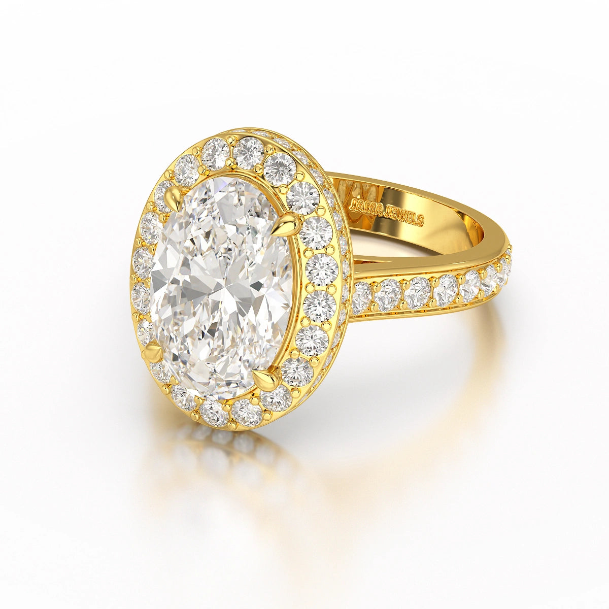 6.47 CT Oval Cut Hidden Halo Lab Diamond Ring