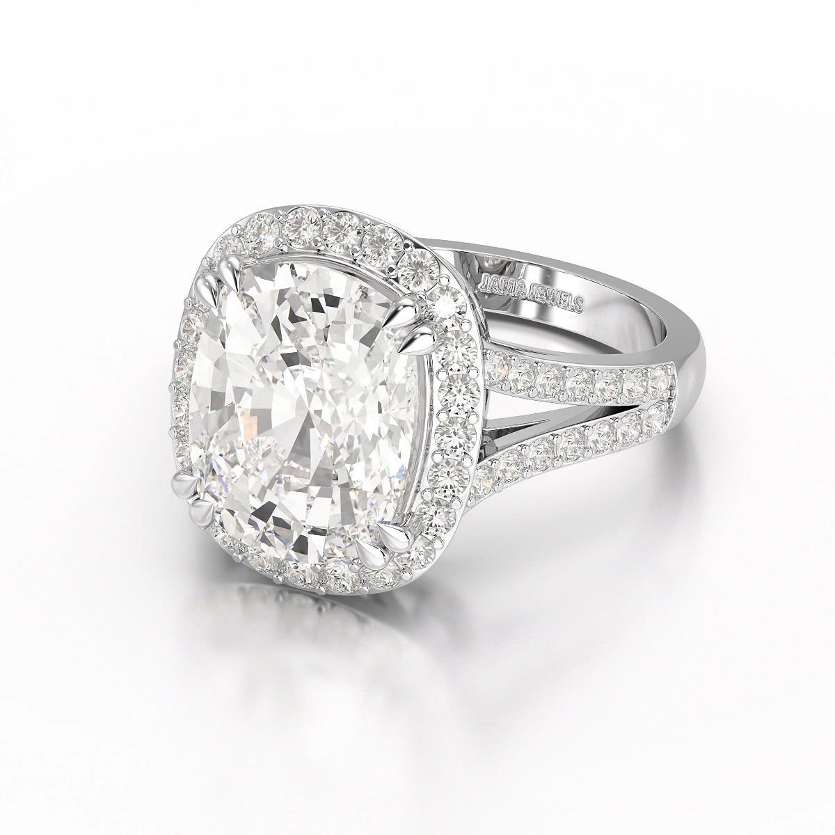 9.77 CT Cushion Cut Halo Lab Diamond Ring