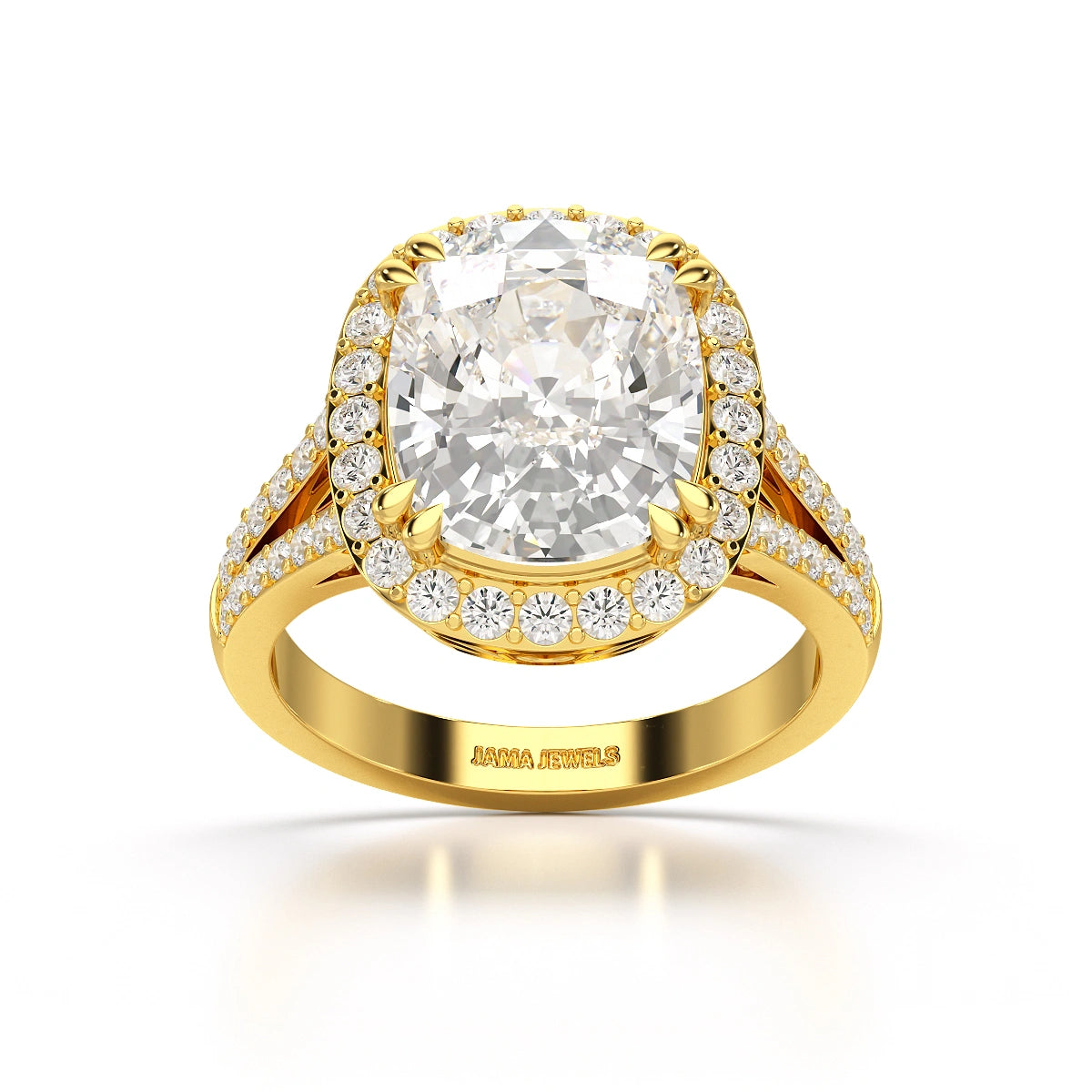 9.77 CT Cushion Cut Halo Lab Diamond Ring