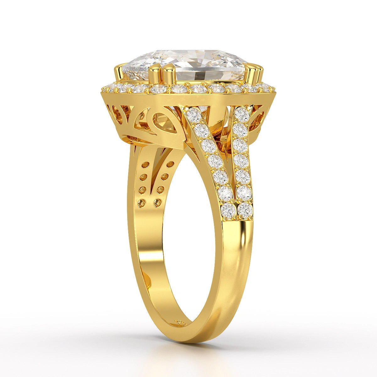 9.77 CT Cushion Cut Halo Lab Diamond Ring