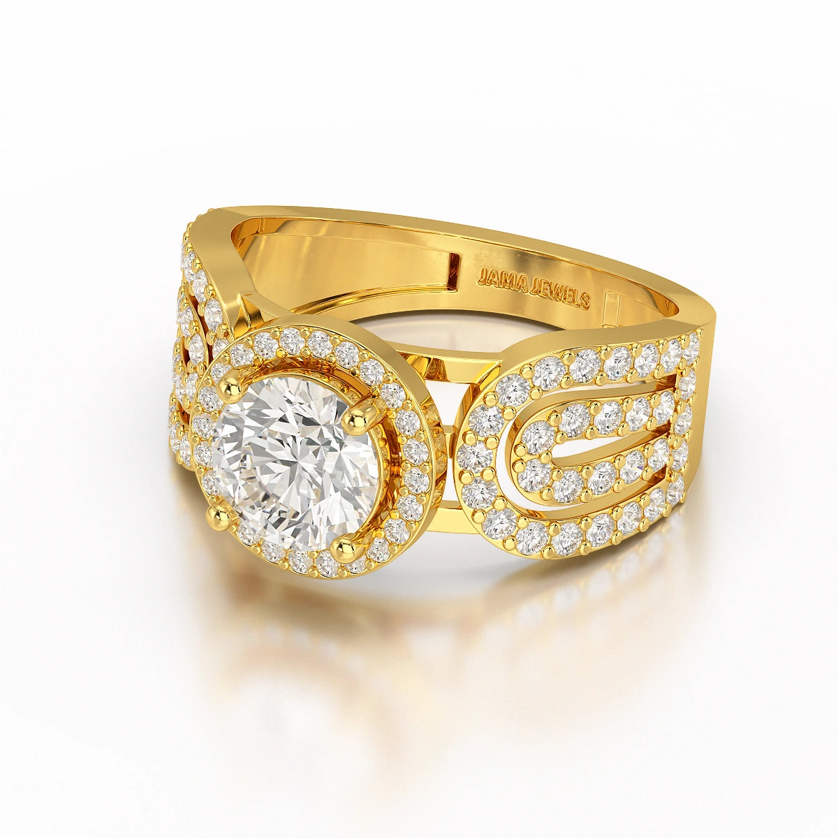 1.72 CT Halo Round Cut Lab Diamond Ring