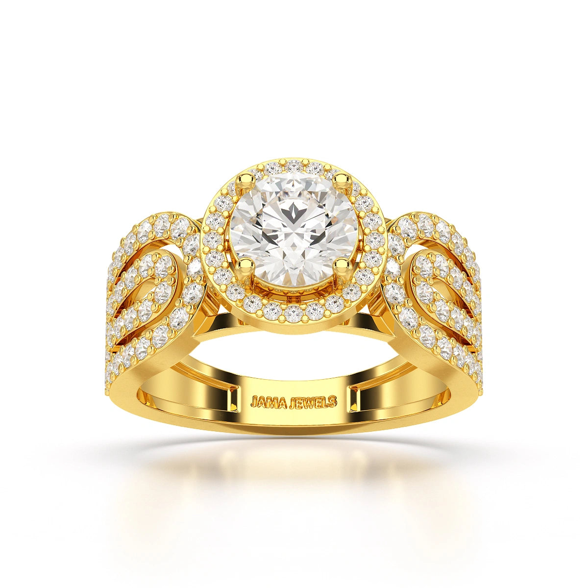 1.72 CT Halo Round Cut Lab Diamond Ring