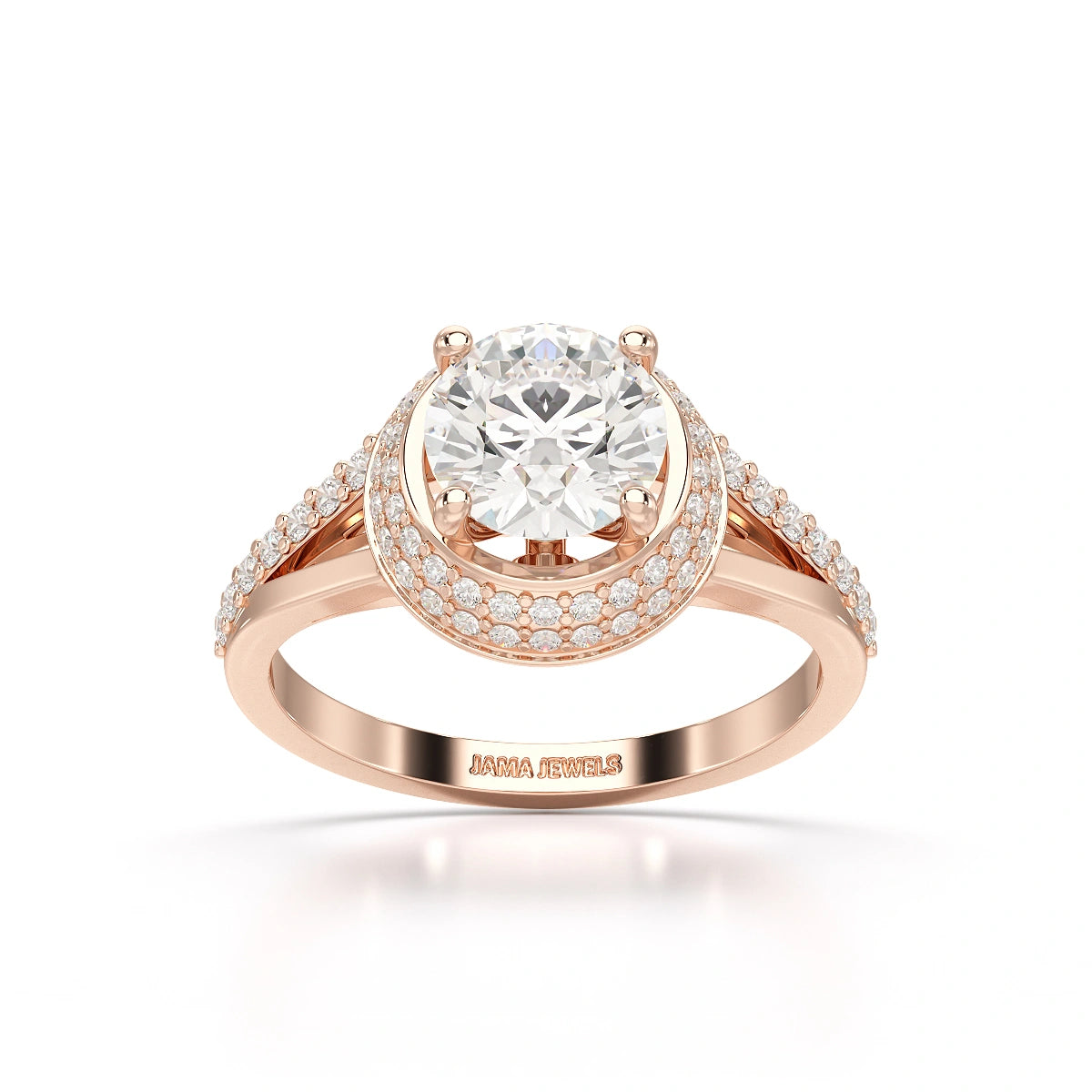 1.71 CT Round Cut Halo Lab Diamond Ring