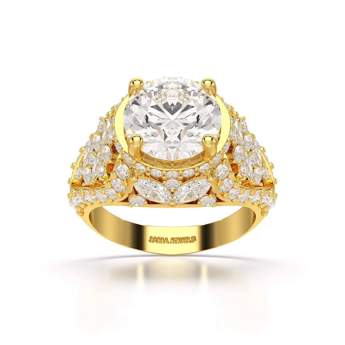 4.16 CT Round Cut Halo Engagement Lab Diamond Ring