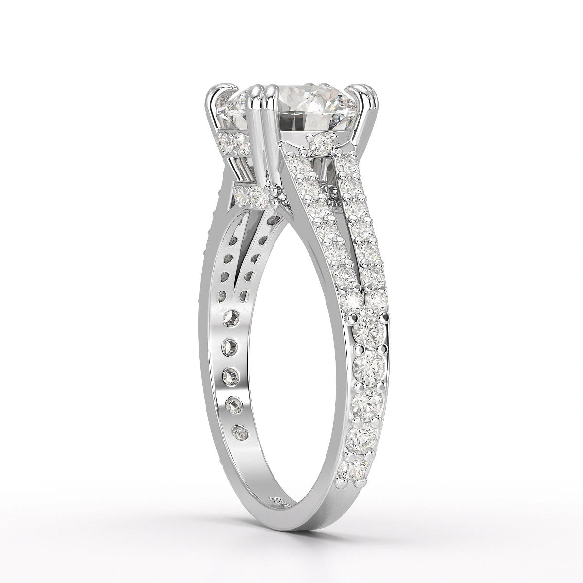 2.65 CT Round Cut Hidden Halo Lab Diamond Ring